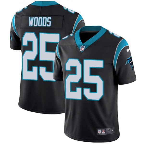 Nike Carolina Panthers #25 Xavier Woods Black Team...