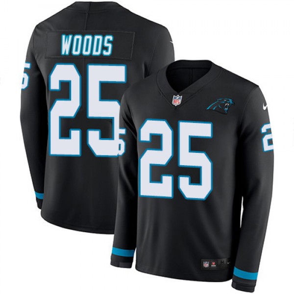 Nike Carolina Panthers #25 Xavier Woods Black Team...