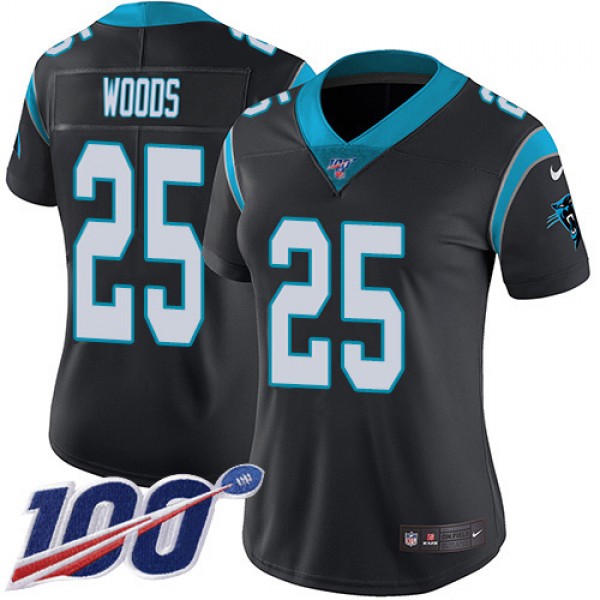 Nike Carolina Panthers #25 Xavier Woods Black Team...