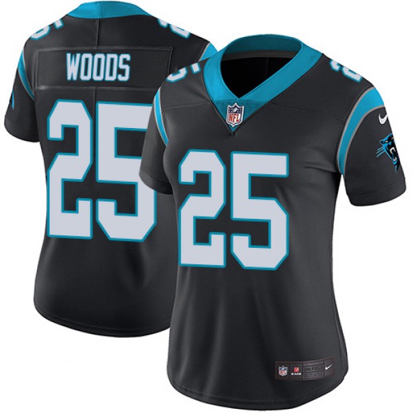 Nike Carolina Panthers #25 Xavier Woods Black Team...