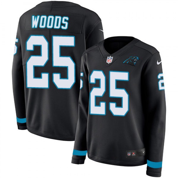 Nike Carolina Panthers #25 Xavier Woods Black Team...