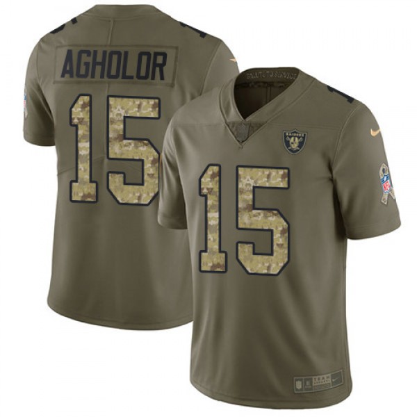 Nike Las Vegas Raiders #15 Nelson Agholor Olive/Ca...