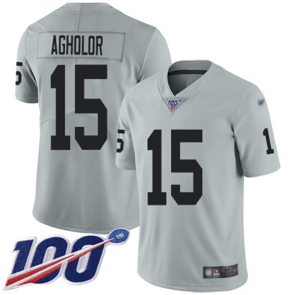 Nike Las Vegas Raiders #15 Nelson Agholor Silver M...
