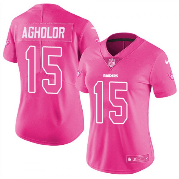 Nike Las Vegas Raiders #15 Nelson Agholor Pink Wom...