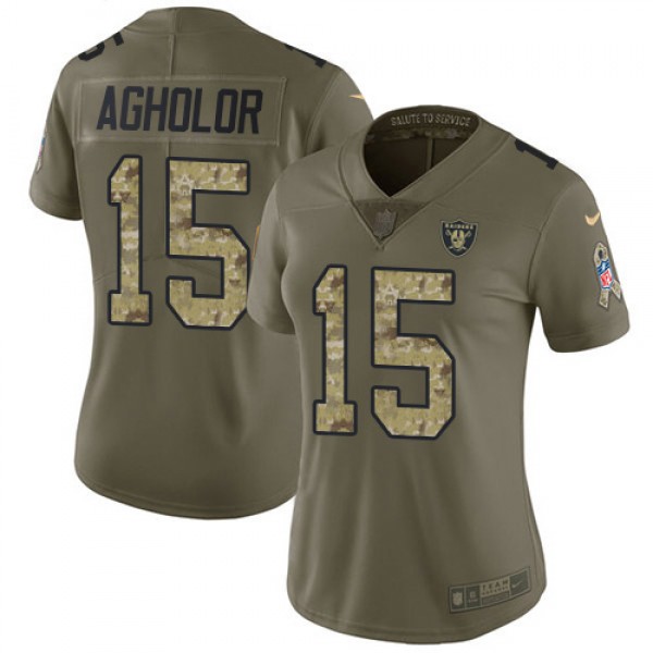 Nike Las Vegas Raiders #15 Nelson Agholor Olive/Ca...
