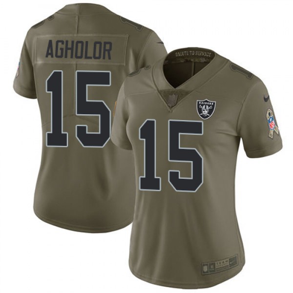 Nike Las Vegas Raiders #15 Nelson Agholor Olive Wo...