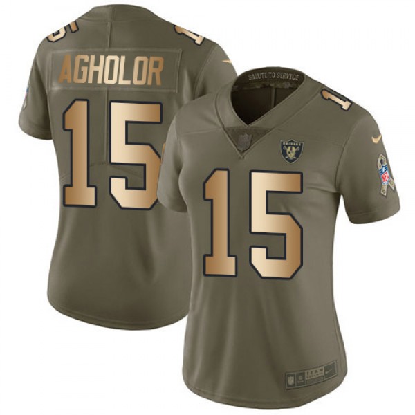 Nike Las Vegas Raiders #15 Nelson Agholor Olive/Go...