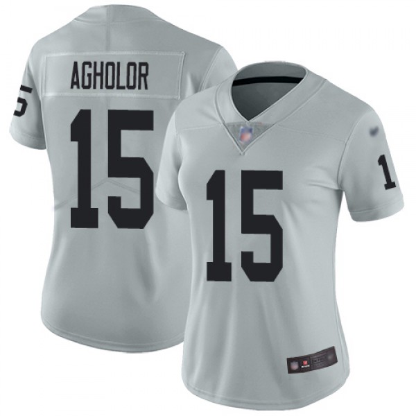 Nike Las Vegas Raiders #15 Nelson Agholor Silver W...