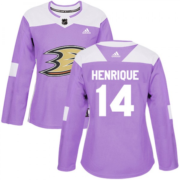 Adidas Anaheim Ducks #14 Adam Henrique Purple Auth...