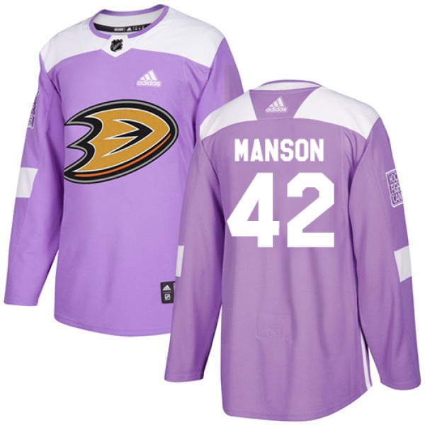 Adidas Anaheim Ducks #42 Josh Manson Purple Authen...