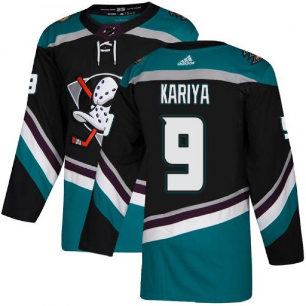 Adidas Anaheim Ducks #9 Paul Kariya Black/Teal Alt...