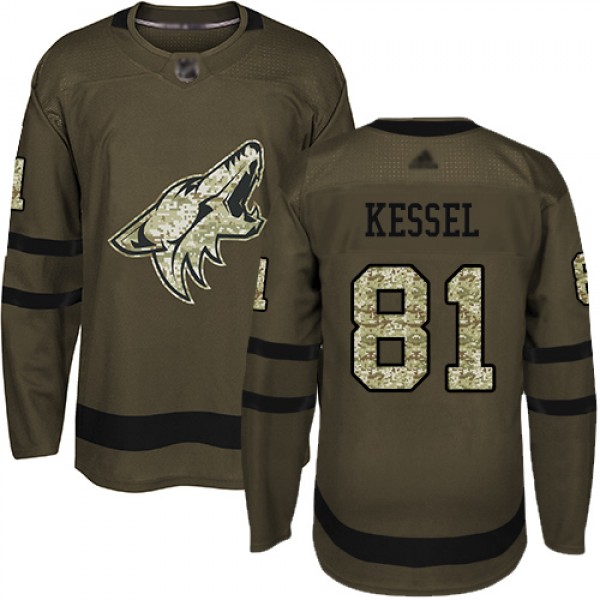 Adidas Arizona Coyotes #81 Phil Kessel Green Salut...