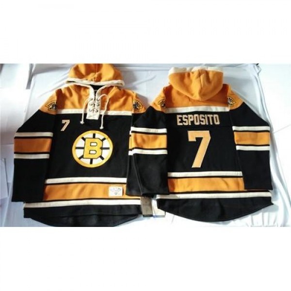 Boston Bruins #7 Phil Esposito Black Sawyer Hooded...