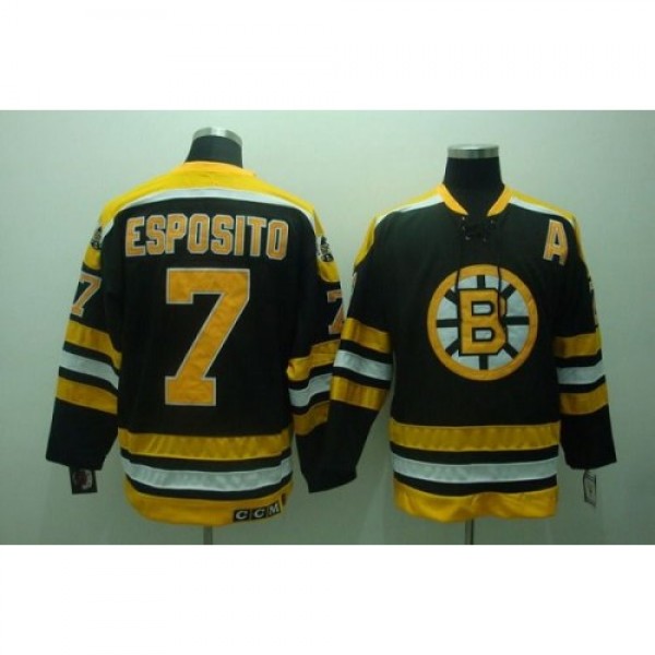 Boston Bruins #7 Phil Esposito Stitched Black CCM ...