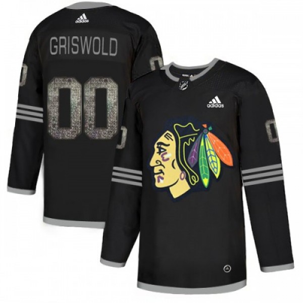 Adidas Chicago Blackhawks #00 Clark Griswold Black...