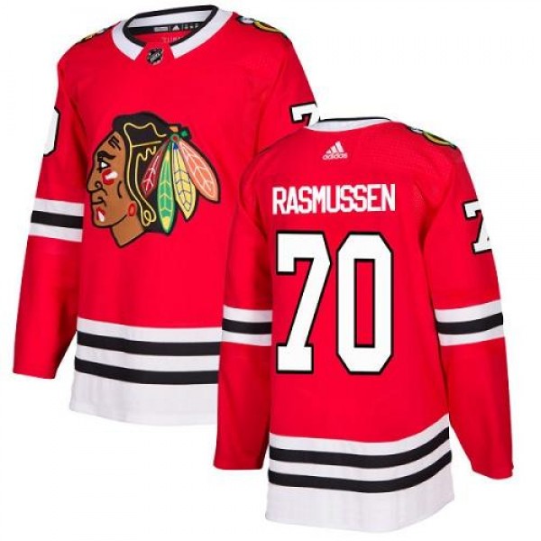 Adidas Chicago Blackhawks #70 Dennis Rasmussen Red...
