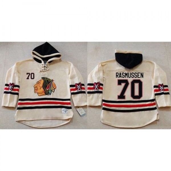 Chicago Blackhawks #70 Dennis Rasmussen Cream Heav...