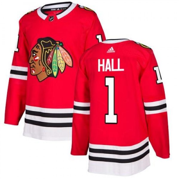 Adidas Chicago Blackhawks #1 Glenn Hall Red Home A...