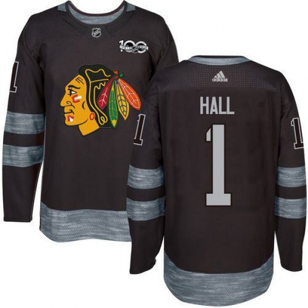 Adidas Chicago Blackhawks #1 Glenn Hall Black 1917...