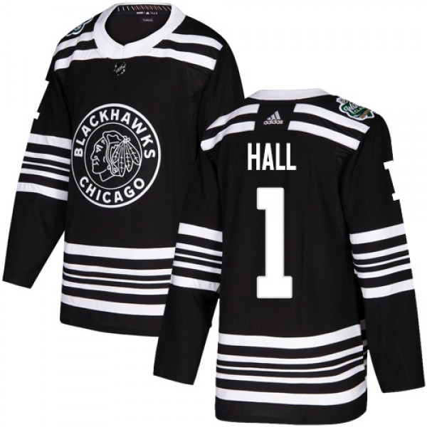 Adidas Chicago Blackhawks #1 Glenn Hall Black Auth...