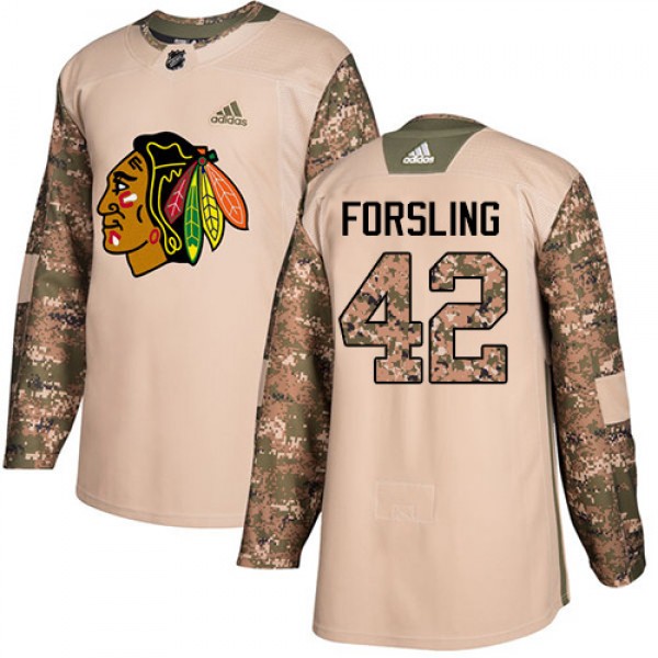 Adidas Chicago Blackhawks #42 Gustav Forsling Camo...