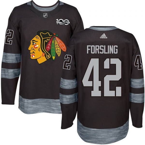 Adidas Chicago Blackhawks #42 Gustav Forsling Blac...