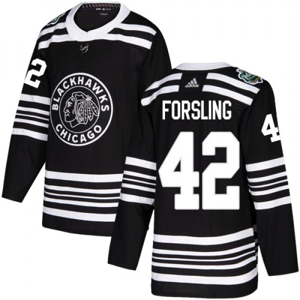 Adidas Chicago Blackhawks #42 Gustav Forsling Blac...