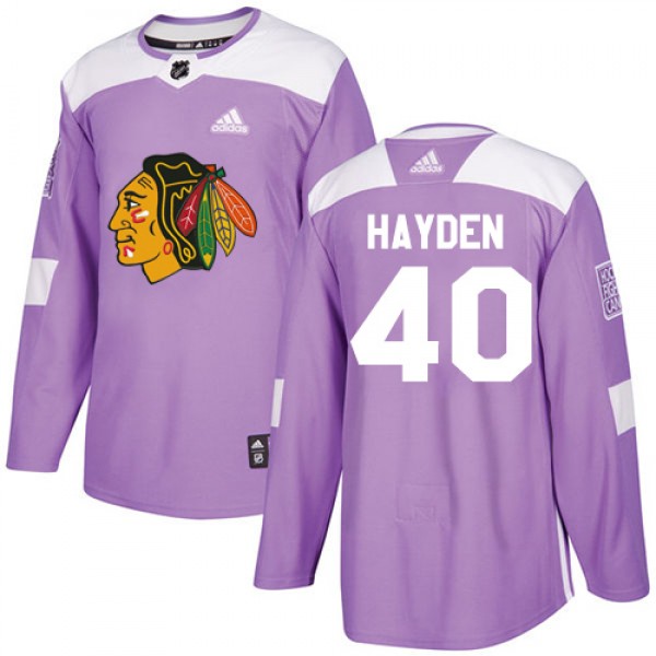 Adidas Chicago Blackhawks #40 John Hayden Purple A...