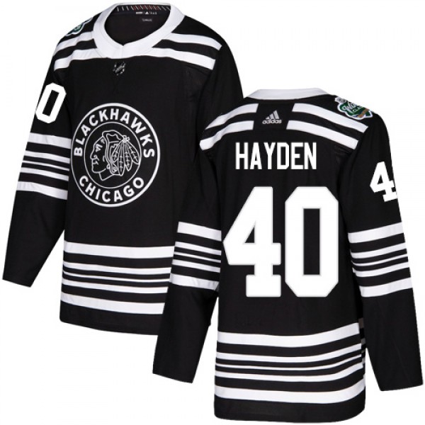 Adidas Chicago Blackhawks #40 John Hayden Black Au...