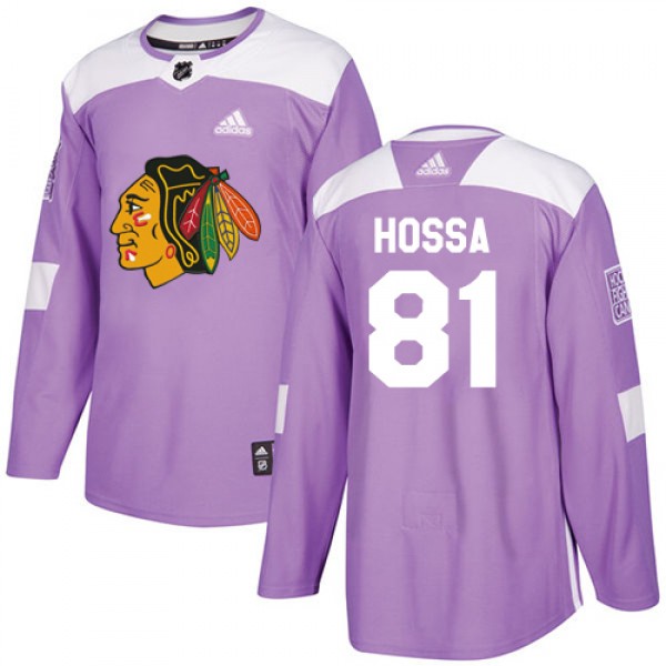 Adidas Chicago Blackhawks #81 Marian Hossa Purple ...