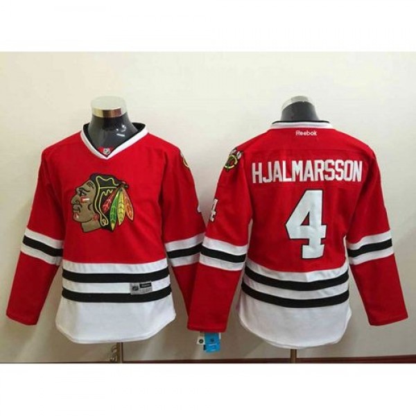 Chicago Blackhawks #4 Niklas Hjalmarsson Red Stitc...