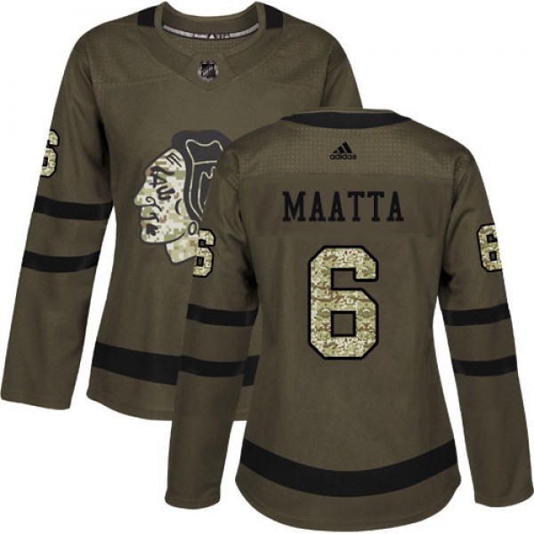 Adidas Chicago Blackhawks #6 Olli Maatta Green Sal...