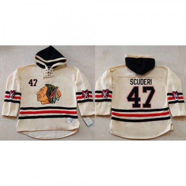 Chicago Blackhawks #47 Rob Scuderi Cream Heavyweig...