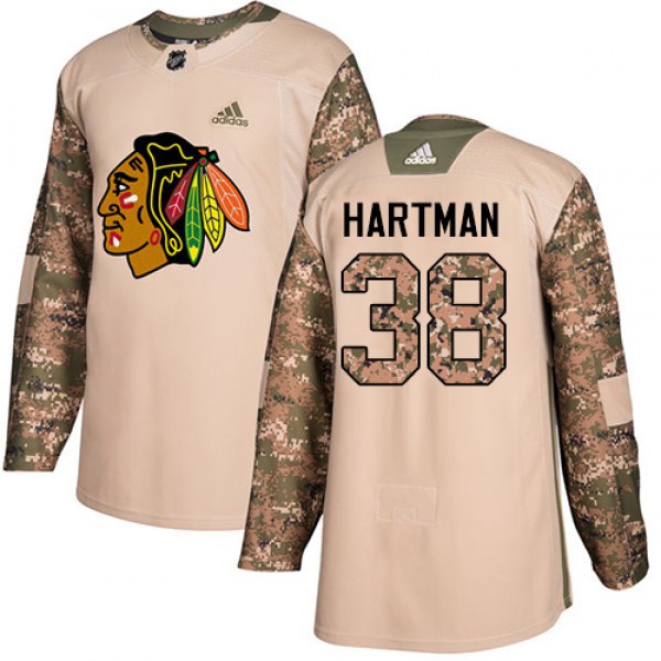 Adidas Chicago Blackhawks #38 Ryan Hartman Camo Au...