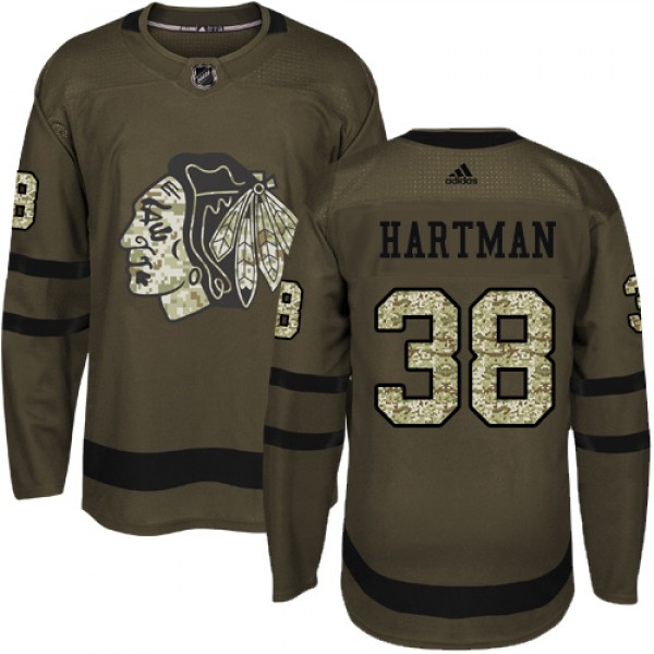 Adidas Chicago Blackhawks #38 Ryan Hartman Green S...