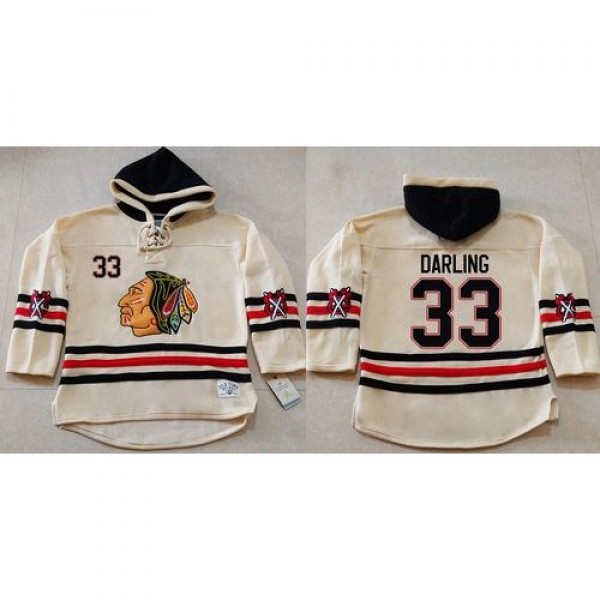 Chicago Blackhawks #33 Scott Darling Cream Heavywe...