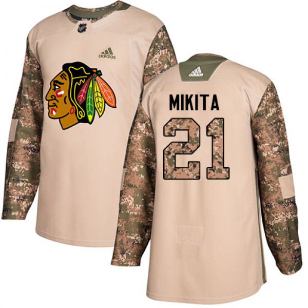 Adidas Chicago Blackhawks #21 Stan Mikita Camo Aut...