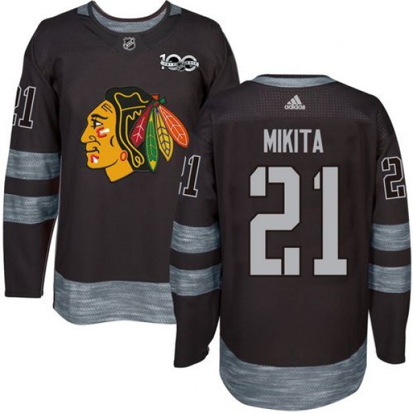 Adidas Chicago Blackhawks #21 Stan Mikita Black 19...
