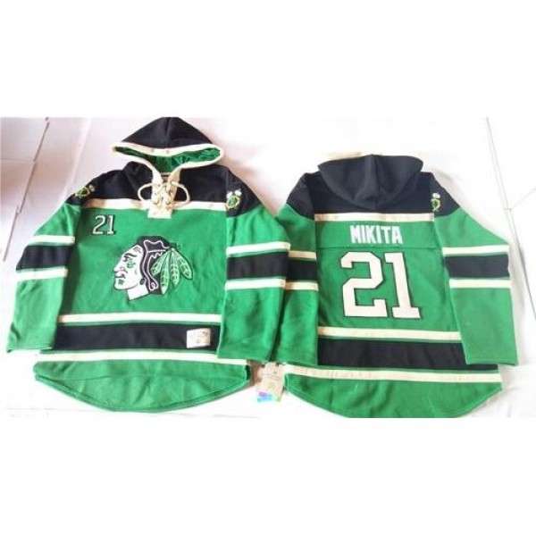 Chicago Blackhawks #21 Stan Mikita Green St. Patri...