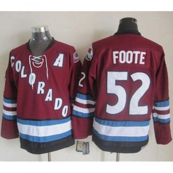 Colorado Avalanche #52 Adam Foote Red CCM Throwbac...