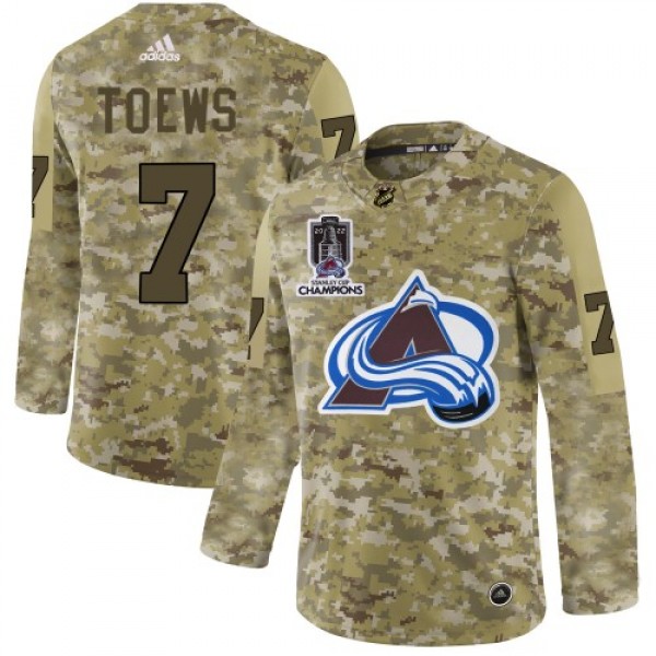 Adidas Colorado Avalanche #7 Devon Toews Camo 2022...