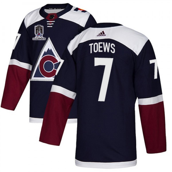 Adidas Colorado Avalanche #7 Devon Toews Navy 2022...