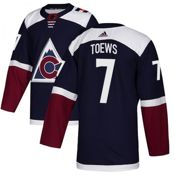 Adidas Colorado Avalanche #7 Devon Toews Navy Alte...