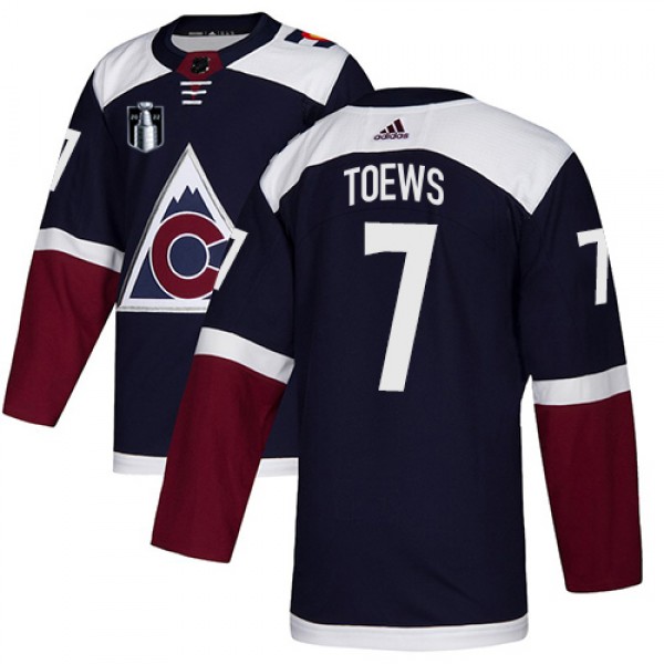 Adidas Colorado Avalanche #7 Devon Toews Navy 2022...