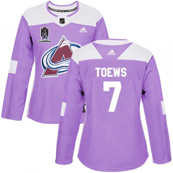 Adidas Colorado Avalanche #7 Devon Toews Purple Wo...