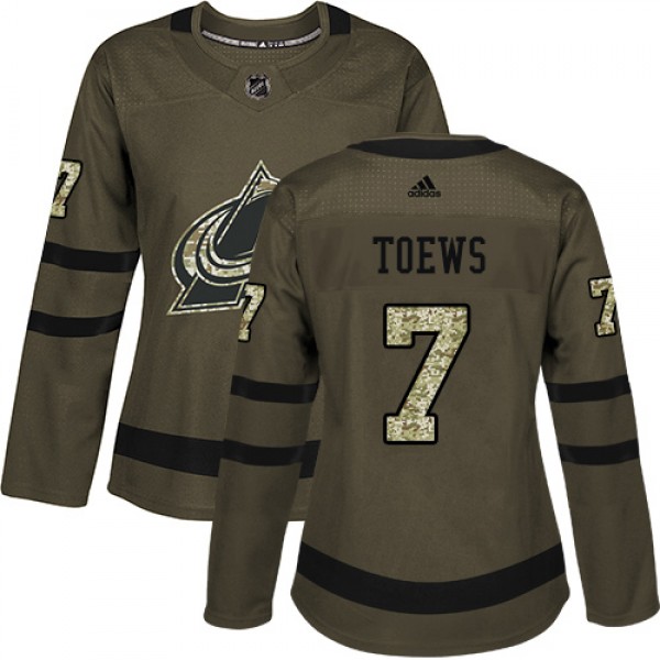Adidas Colorado Avalanche #7 Devon Toews Green Wom...