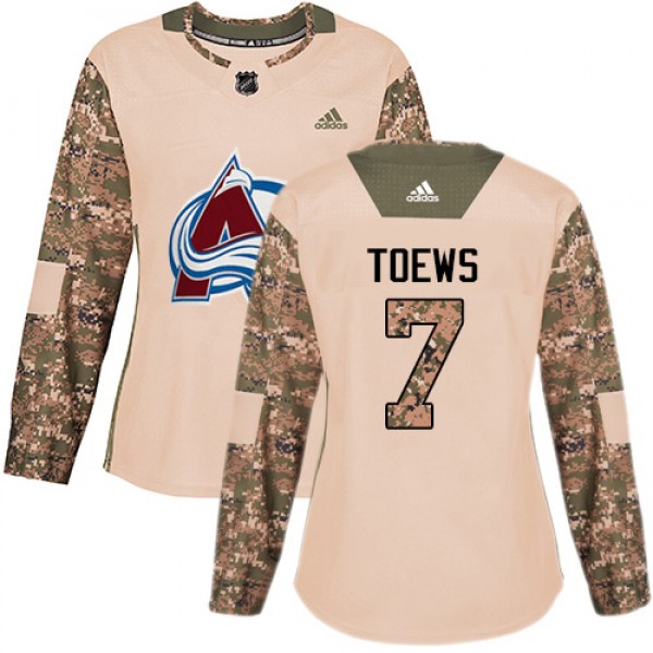 Adidas Colorado Avalanche #7 Devon Toews Camo Wome...