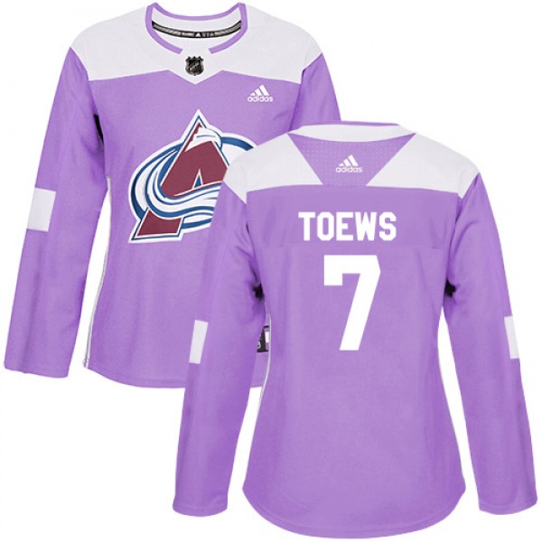 Adidas Colorado Avalanche #7 Devon Toews Purple Wo...