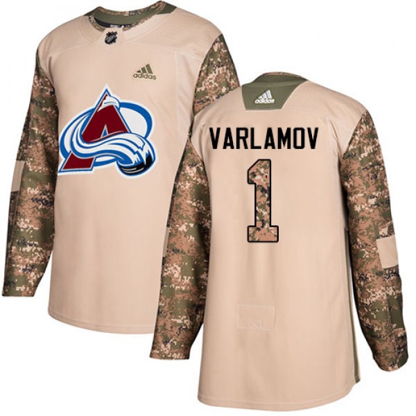 Adidas Colorado Avalanche #1 Semyon Varlamov Camo ...