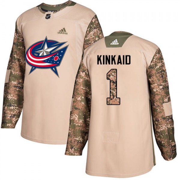 Adidas Blue Columbus Blue Jackets #1 Keith Kinkaid...